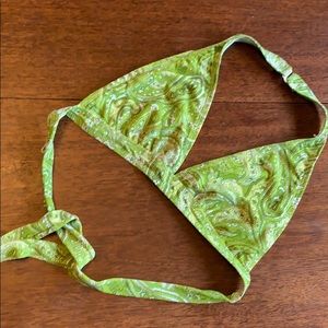 Popina lime green paisley bikini halter top